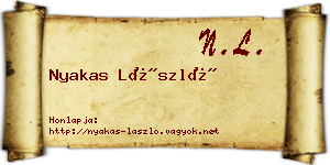 Nyakas László névjegykártya